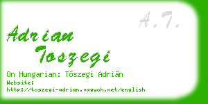 adrian toszegi business card